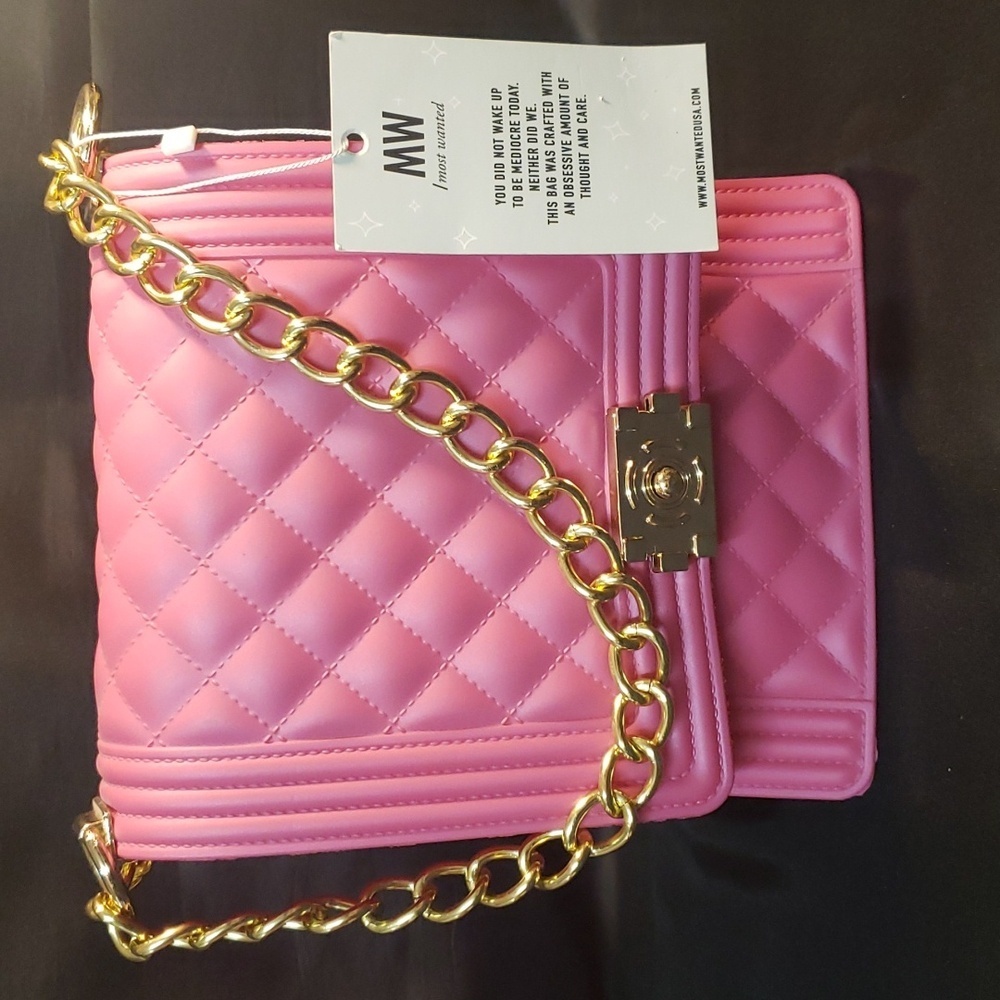 Most Wanted NWT pink quilted pattern jelly purse